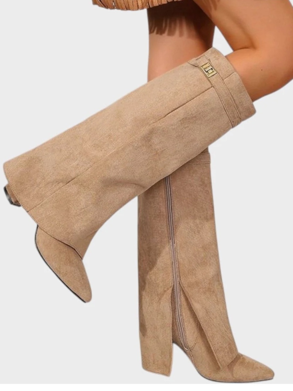 Wilfred Smith Fold Over Pointed Wedge Suede Boots EU 38